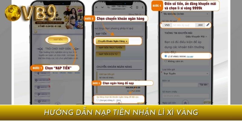 4 bước đơn giản để nhận ưu đãi lì xì vàng